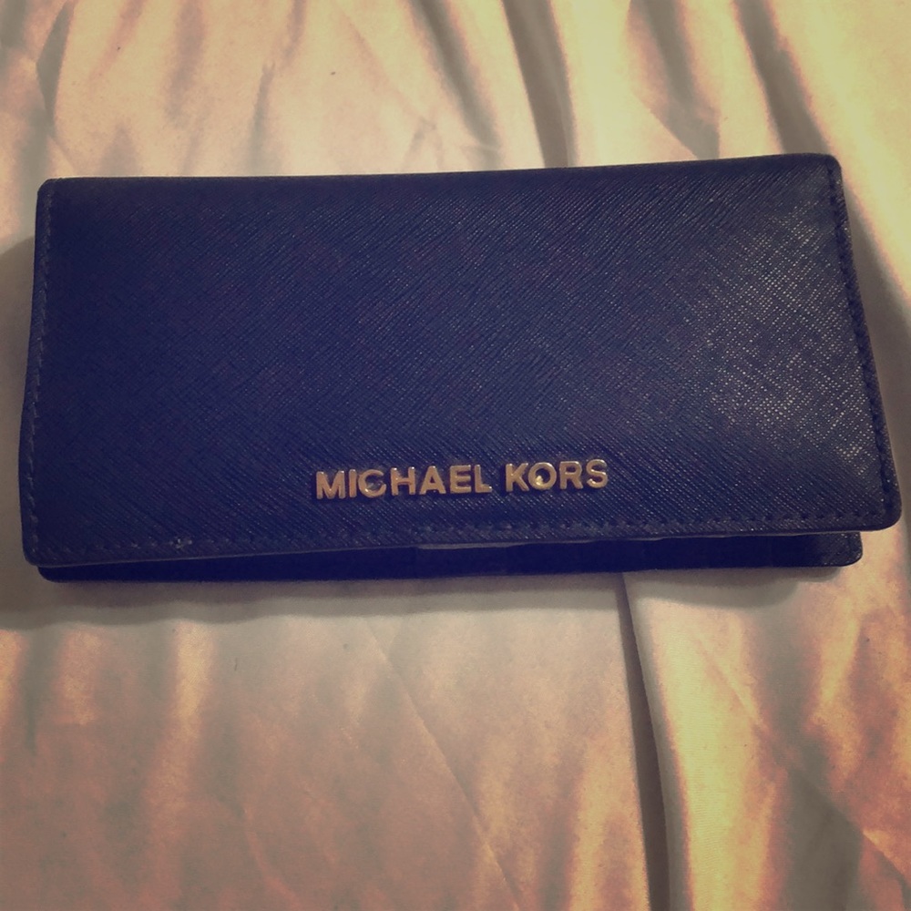 Navy blue Mk wallet , gently used